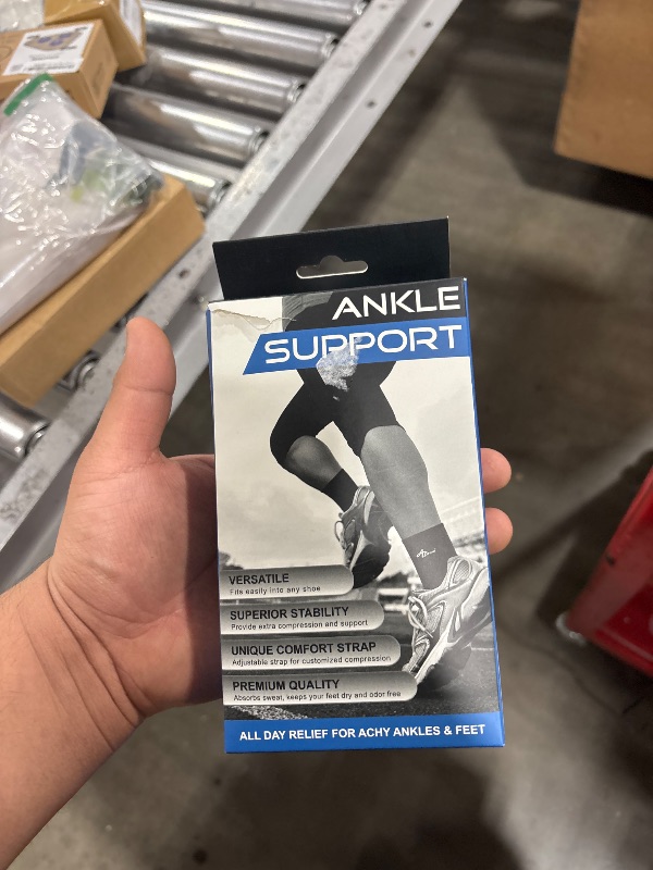Photo 1 of ABIRAM Ankle Compression Sleeve, Foot Sleeve (1 Pair) with strap, Ankle Brace for Sprained Foot, Ankle Support, Plantar Fasciitis Relief Socks, Achilles Tendonitis, Women & Men
