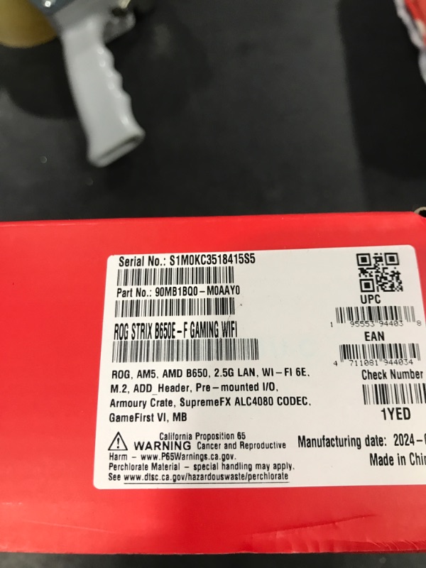 Photo 2 of ASUS ROG Strix B650E-F Gaming WiFi AMD B650 AM5 Ryzen™ Desktop 9000 8000 & 7000 ATX Motherboard, 12+2 Power Stages, DDR5, 3X M.2 Slot, PCIe® 5.0, WiFi 6E, 2.5G LAN, USB 3.2 Gen 2x2 Type-C®, Aura Sync