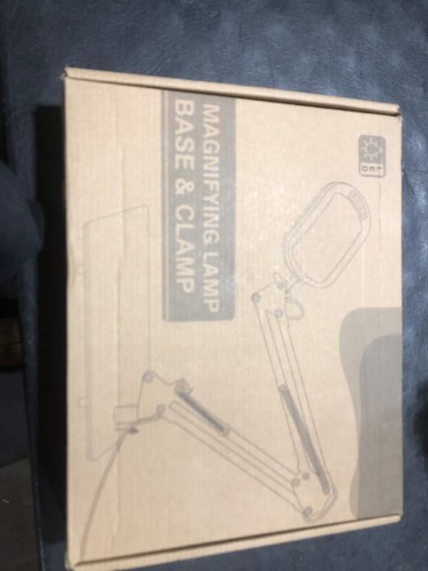 Photo 1 of 10X Square Magnifying Glass with Light and Stand, Real Glass LED Lighted Magnifier, 5 Color Modes Stepless Dimmable, Hands-Free Mag Desk Lamp with Clamp for Reading Craft Hobby Close Work