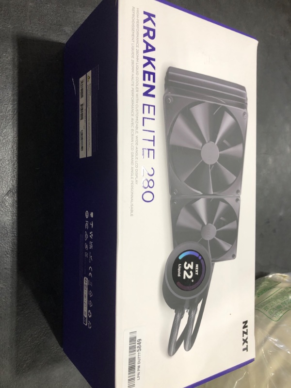 View 2 of NZXT Kraken 280mm AIO CPU Liquid Cooler with Customizable LCD Display, High-Performance Pump, and 2x F140P Fans
