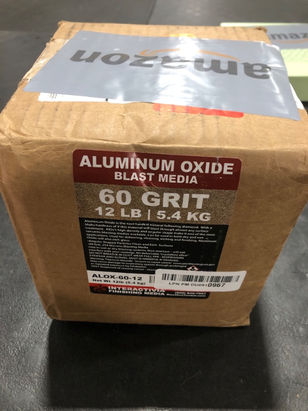 Photo 1 of #60 Aluminum Oxide - 12 LBS - Medium Premium Long-Lasting Sand Blasting Media, High Abrasive Force Sand Blaster Sand for Metal, Glass, Stone or Wood, Sandblasters, Blasting Cabinet, Blasting Guns