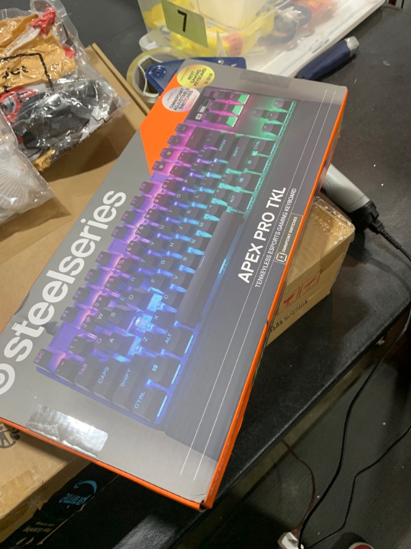 Photo 2 of SteelSeries Apex Pro TKL HyperMagnetic Gaming Keyboard - Adjustable Actuation - Esports Tenkeyless - OLED Screen - RGB - PBT Keycaps - USB-C - 2023 Edition,Black