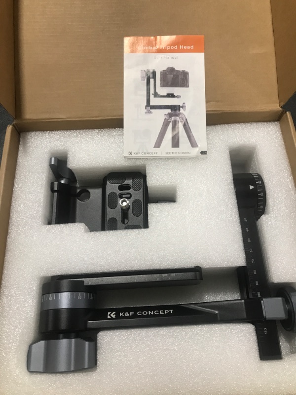 Photo 2 of K&F Concept Upgraded Gimbal Tripod Head, Exclusive Lubricant, All-CNC Aluminum Alloy Gimbal Head, Precise Horizontal and Vertical Adjustment Tripod Head, Maximum Load Capacity of 44.09lbs/20kg.