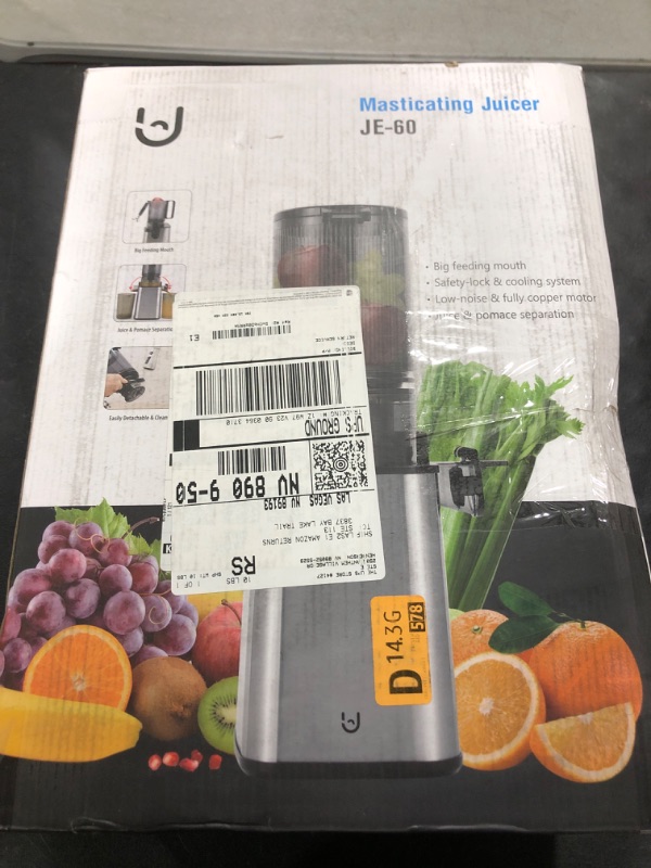 Photo 3 of Masticating Juicer Machines, 5.3" Inch Feeding Chute Supports Whole Fruits and Vegetables?350W Slow Cold Press Juicer?Easy to Clean, Light-Stainless Steel