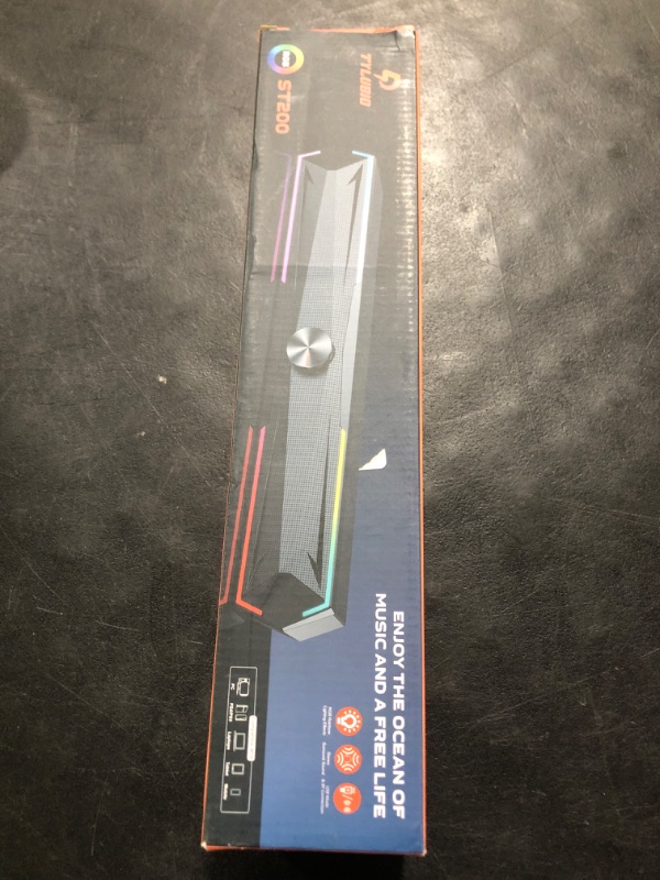 Photo 1 of Tylubio Bluetooth Computer Speakers for Desktop with Clear Sound, Flowing LED Computer Speaker for Desktop Laptop Monitor, Bluetooth & USB Input Black