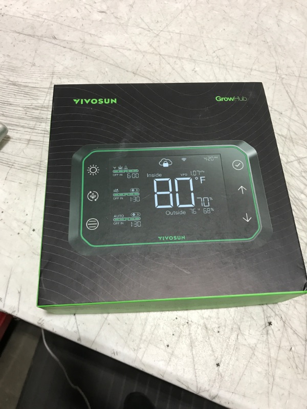 Photo 2 of VIVOSUN GrowHub Controller E42A for Grow Tent, Smart Environmental WiFi-Controller with Temperature, Humidity, VPD, Timer, Cycle, Schedule Controls, Cooling Ventilation Lighting Programming