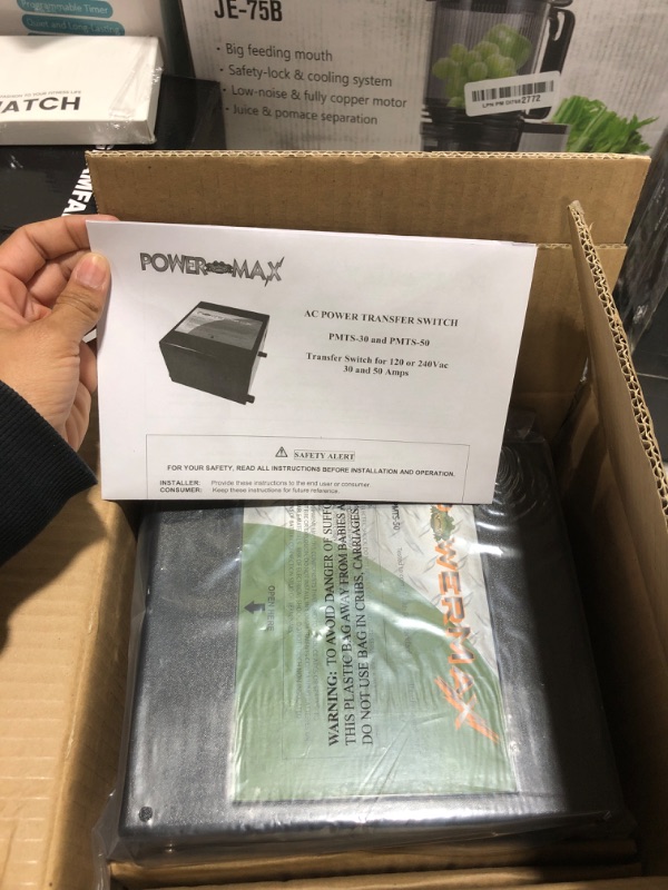 Photo 1 of PowerMax PMTS 50A - Automatic Transfer Switch for RV with 30A or 50 Amp AC Service | Safe, Easy to Use, Durable, Reliable & Superior Performance (One Pack 8 x 8 x 5)