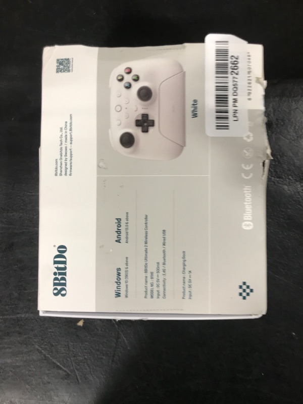 Photo 1 of 8BitDo Ultimate 2 Wireless Controller for Windows & Android, Gaming Controller with TMR Joysticks, Switchable Hall Effect/Tactile Triggers, RGB Fire Ring, 8Speed Wireless Tech, White