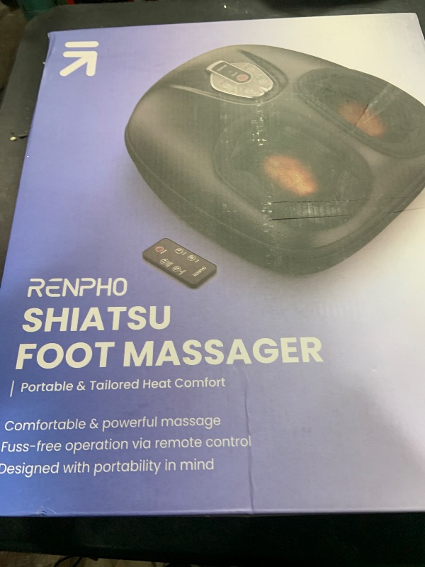 Photo 2 of RENPHO Foot Massager Machine with Heat [2025 Upgraded], FSA HSA Eligible Foot Massager, Valentines Day Gifts for Women Men Mom, 3 Heat Levels, Wireless Control Shiatsu Foot Massager, True Foot Massage