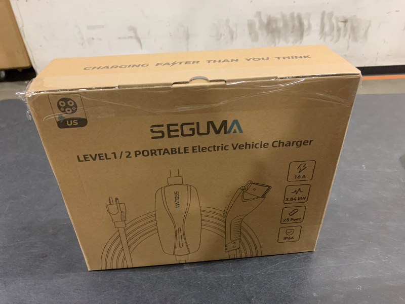 Photo 2 of SEGUMA Level 1/2 EV Charger, 16Amp Electric Car Charger Portable EV Charger 25FT Cable with NEMA 6-20 Plug and NEMA 5-15 Adapter, Home Mobile EV Charging Station for J1772 BEVs/PHEVs 110V-240V(Black)