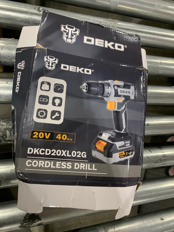 Photo 2 of Power Drill Cordless: DEKO PRO Cordless Drill 20V Electric Power Drill Set Tool Drills Cordless Set with Battery and Charger 20 Volt Drill Driver Kit