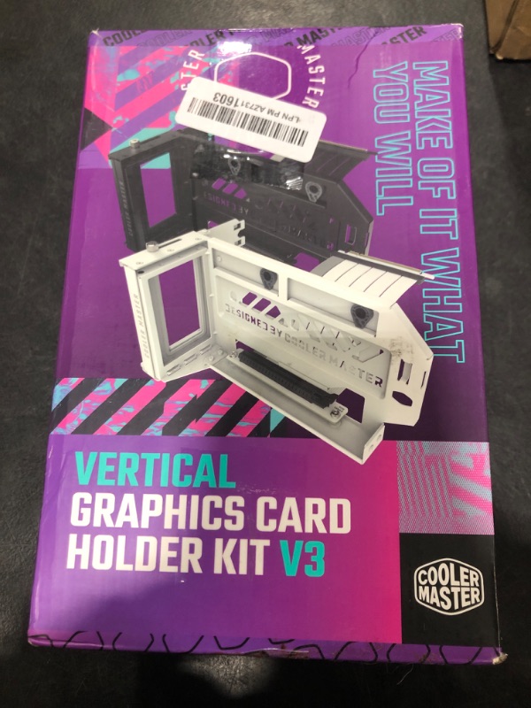Photo 1 of Cooler Master MasterAccessory Vertical GPU Card Holder Kit V3 Black, Premium Riser Cable PCI-E 4.0 x16-165mm, PCIe 3.0 Compatible, Adjustable Length for E-ATX|ATX|Micro ATX Case (MCA-U000R-KFVK03)