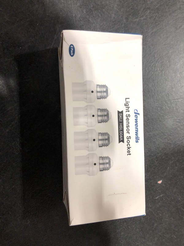 Photo 1 of DEWENWILS Light Sensor Socket, Dusk to Dawn Sensor Socket, Light Bulb Socket for Light Fixtures, Compatible with Incandescent/CFL/LED/Halogen Bulbs, 4 Pack