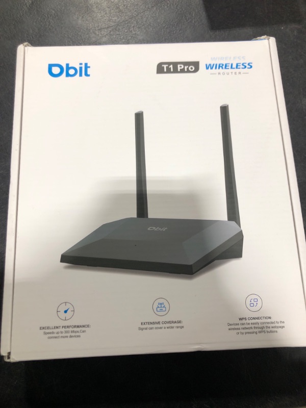 Photo 1 of Dbit N300 Easy Setup Wireless Wi-Fi Router Smart Home Internet Router - 2 x High Power Antennas, Supports Access Point, WISP, Up to 300Mbps (T1 Pro)