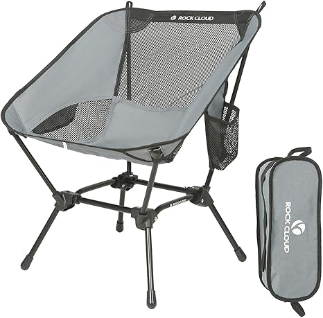 Photo 1 of ROCK CLOUD Portable Camping Chair Ultralight Folding Chairs Outdoor for Camp Hiking Backpacking Lawn Beach Sports, Grey
