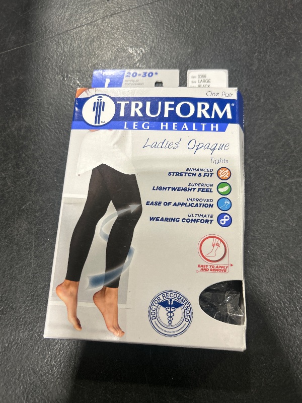 Photo 2 of Truform Women's 20-30 mmHg Medical Compression Tights, Footless Opaque Shapewear Support Pantyhose, Large