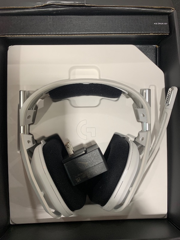 Photo 1 of Logitech G Astro A50 X Omni-Platform Wireless Gaming Headset + Base Station for PS5, Xbox, PC: PLAYSYNC Video & Audio Switcher, HDMI 2.1 4K 120Hz VRR, <24 bit/48 kHz, 24hr Battery, 2.4GHz & BT - White