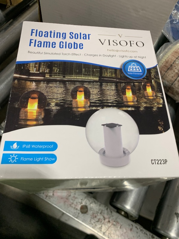Photo 1 of VISOFO Solar Floating Pool Lights for Swimming Pool | Outdoor Waterproof Decorations Solar Powered Flame Led Lamp Inground Pond Flickering Decor Party Event Night Above Ground IP68 (1 pcs)
