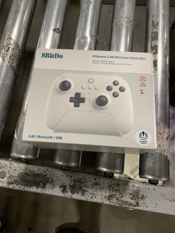 Photo 1 of 8Bitdo Ultimate 2.4G Wireless Controller, Hall Effect Joystick Update, Gaming Controller with Charging Dock for PC, Android, Steam Deck & Apple (White)