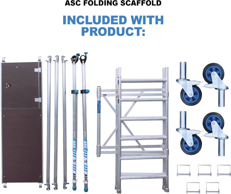 Photo 4 of Aluminum Scaffold - Folding Tower - Stackable - 997 lbs Load Capacity - Multipurpose - Lightweight - ASC Advanced