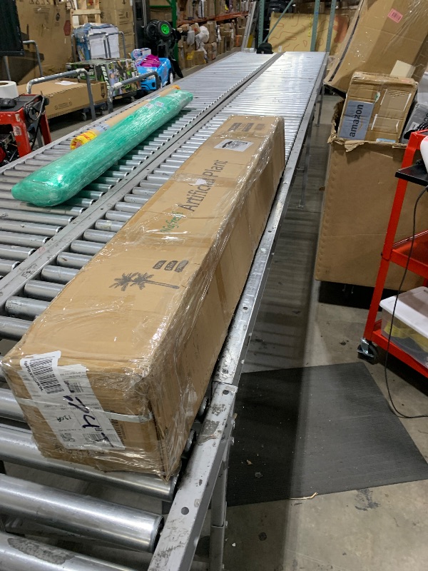 Photo 1 of Nafresh 8ft Tall Faux Palm Tree, 96in Artificial Palm Tree Indoor Outdoor, Fake Palm Tree with Real Bark and Realistic Leaves and for Home House Office Living Room Bedroom Yard Patio.