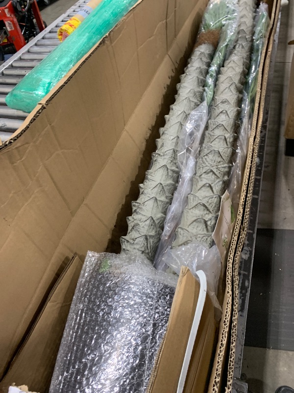 Photo 1 of Nafresh 8ft Tall Faux Palm Tree, 96in Artificial Palm Tree Indoor Outdoor, Fake Palm Tree with Real Bark and Realistic Leaves and for Home House Office Living Room Bedroom Yard Patio.