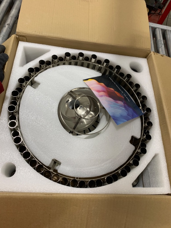 Photo 1 of YOLIZUOT 42 Inch Dimmable Crystal Ceiling Fan Retractable fan blade Modern Fandelier Ceiling Fans with Light, Chandelier Fan with Remote Control for Bedroom/Living Room,Polished Nickel