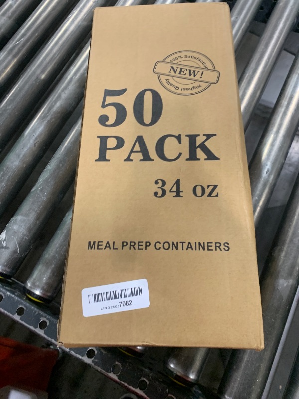 Photo 1 of Meal Prep Containers 50Pack - 34oz Food Storage Containers with Lids, Plastic Food Prep Containers, Disposable To Go food Containers, BPA Free, Stackable, 1000ml, Microwave/Dishwasher/Freezer Safe