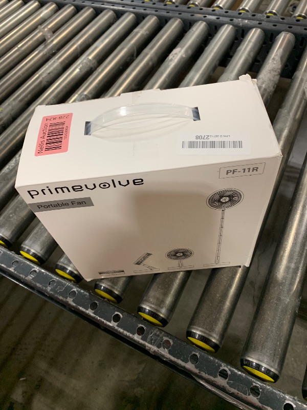 Photo 1 of Primevolve Battery Operated Fan,Portable Rechargeable USB Floor Table Desk Fan with Adjustable Height, 4 Speed Settings Pedestal Fan for Bedroom Camping Travel,White 7.7"