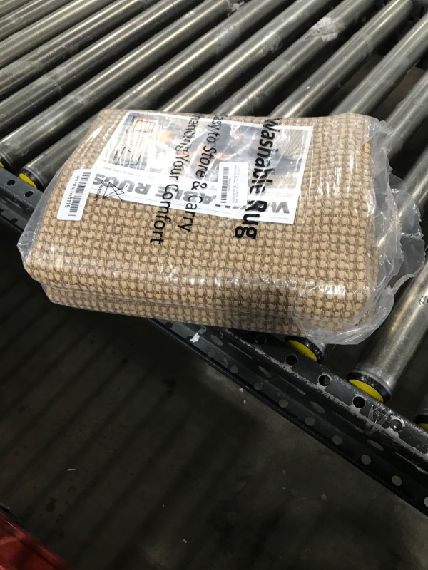 Photo 1 of Ivissy Braided Area Rug 3x5 Ft Washable Rugs for Entryway Throw Rugs Rubber Backed Boho Door Mat Indoor Entrance Cotton Kitchen Rugs Woven Front Door Rug for Foyer Living Room, Tan/Brown