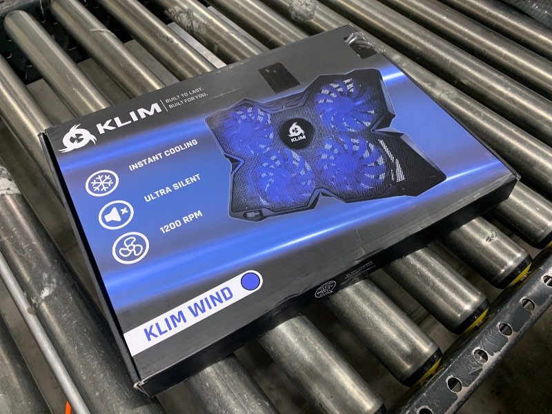 Photo 2 of KLIM Wind Laptop Cooling Pad - More Than 500 000 Units Sold - New Version 2024 - The Most Powerful Rapid Action Cooling Fan - Laptop Stand with 4 Cooling Fans at 1200 RPM - USB Fan - PS5 PS4 - Blue