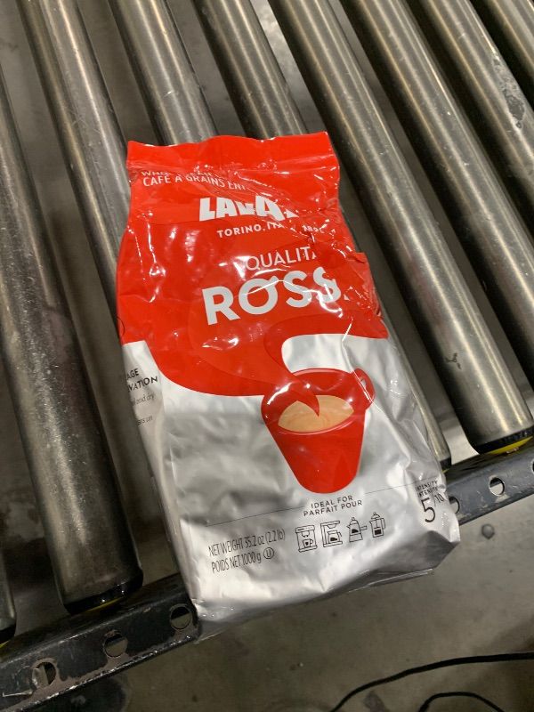 Photo 2 of Lavazza Qualita Rossa - 2.2LB Bag of Espresso Beans - Authentic Italian, Blended and Roasted in Italy, Chocolate Flavour, Full Body and Intense Aromas, BEST BY 28 FEB 2025