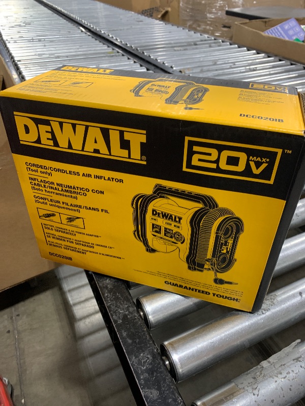 Photo 2 of DEWALT 20V MAX Tire Inflator, Compact and Portable, Automatic Shut Off, LED Light, Bare Tool Only (DCC020IB)