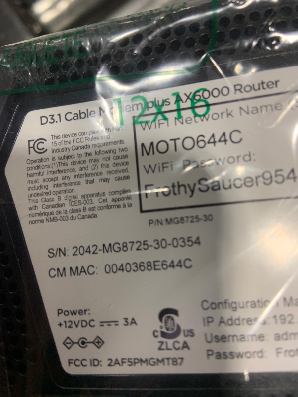 Photo 3 of Motorola MG8725 WiFi 6 Router + Multi-Gig Cable Modem | 2-in-1 Device | Approved for Comcast Xfinity, Cox, Spectrum| Up to 6000 Mbps | DOCSIS 3.1 | AX6000 | [Not compatible with Xfinity 5G internet]