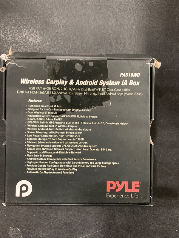 Photo 1 of Pyle Wireless CarPlay Android Auto Multimedia Video Box,4GB RAM 64GB ROM,2.4GHz,5GHz Dual Band WiFi BT,Octa Core 64Bit,4K Full HD,H.265,USB3.0 Android Box,Screen Mirroring, Install Android Apps