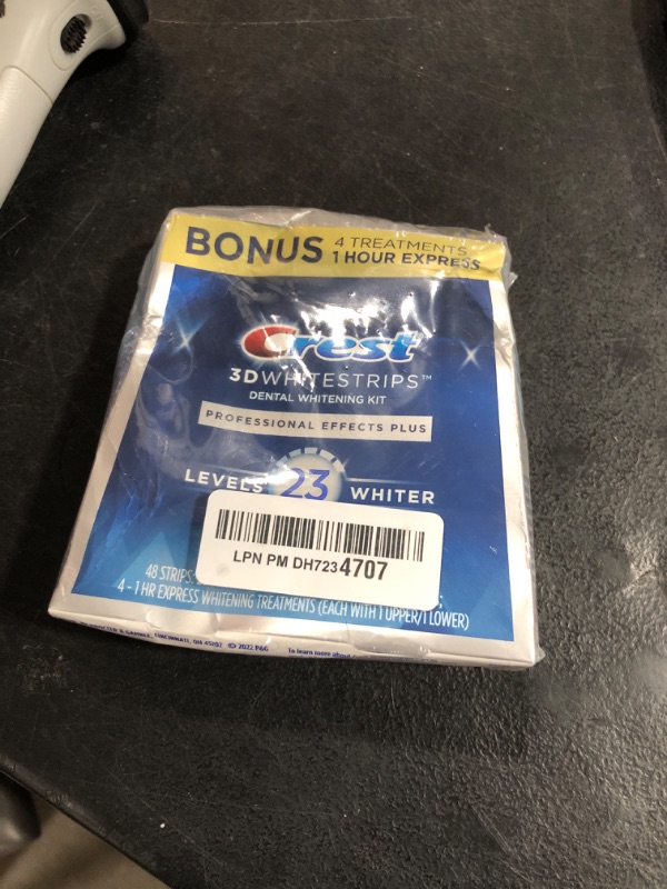 Photo 1 of Crest 3D Whitestrips Professional Effects Plus, 3D White, Teeth Whitening Strip Kit, 48 Strips (24 Count Pack), Crest Teeth Whitening Strips, Teeth Whitening Kit (02/12/26)