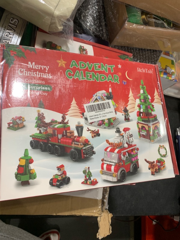 Photo 2 of Advent Calendar 2024 Christmas Holiday Countdown Building Block Sets Christmas Toy Building Sets for Kids Boys Girls Include Santa Claus Xmas Tree Train House Blocks