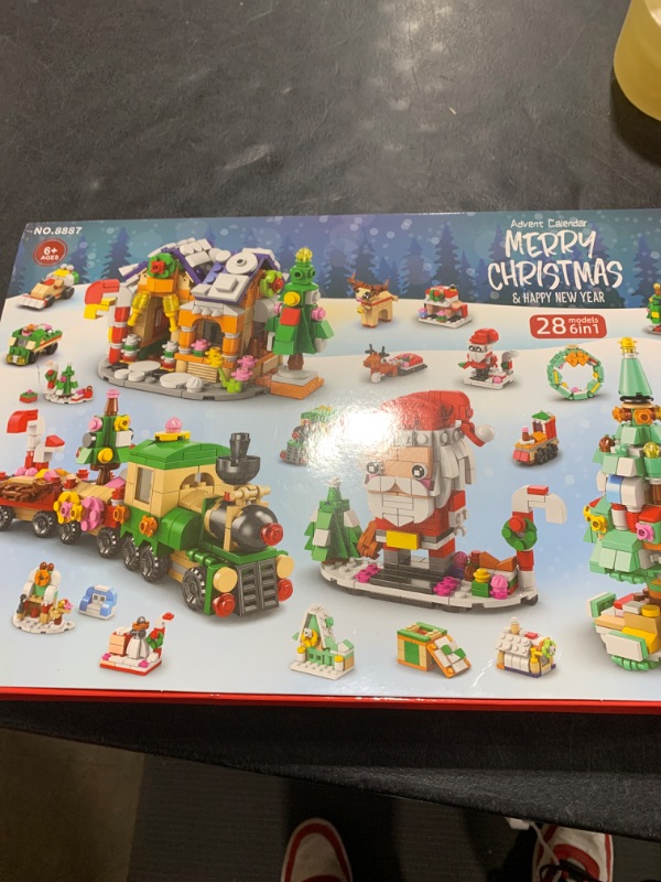 Photo 2 of 2024 Advent Calendar Christmas Building Blocks Set, 2024 Countdown Playset 24 Collectible Surprises for Kids, Christmas Toys Block Party Favors Boys Girls (1123 Pieces 28 Models 6 in 1)