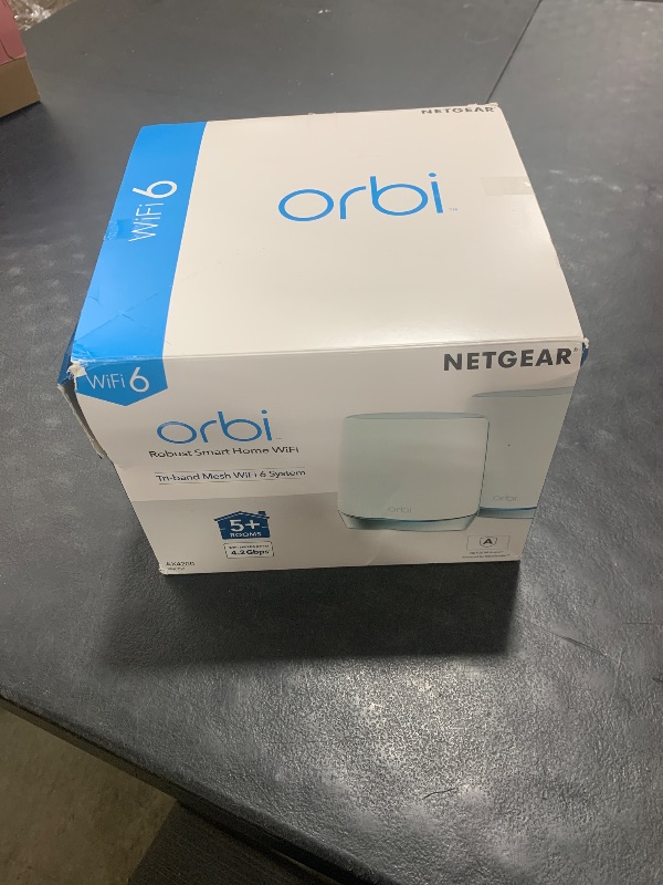 Photo 2 of NETGEAR Orbi Whole Home Tri-band Mesh WiFi 6 System (RBK752) – Router with 1 Satellite Extender | Coverage up to 5,000 sq. ft., 40 Devices | AX4200 (Up to 4.2Gbps)