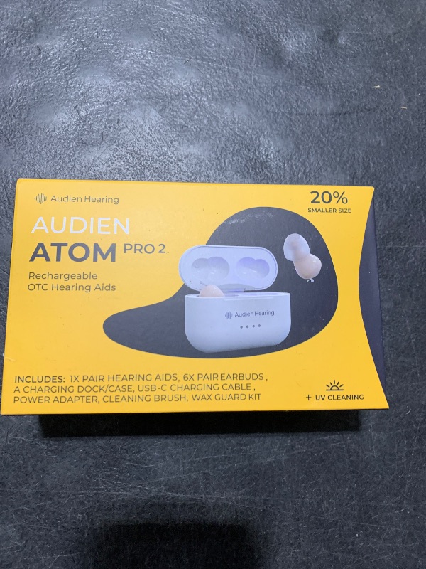 Photo 2 of Audien ATOM PRO 2 Wireless Rechargeable OTC Hearing Aid, Premium Comfort Design and Nearly Invisible