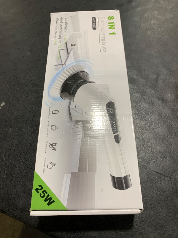 Photo 1 of Bomves Electric Spin Scrubber, Cordless Cleaning Brush Scrubber for Home, 400RPM/Mins-8 Replaceable Brush Heads-90Mins Work Time, 3 Adjustable Size, 2 Speeds for Bathroom Shower Bathtub Glass Car