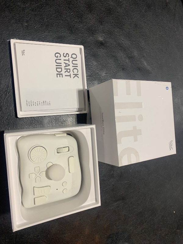 Photo 2 of TourBox Elite, Bluetooth Controller for Video Photo Editing Color Grading, Davinci Resolve Speed Editor, Photoshop Lightroom Premiere FCPX Illustrator After Effects Programmable Keyboard (White)