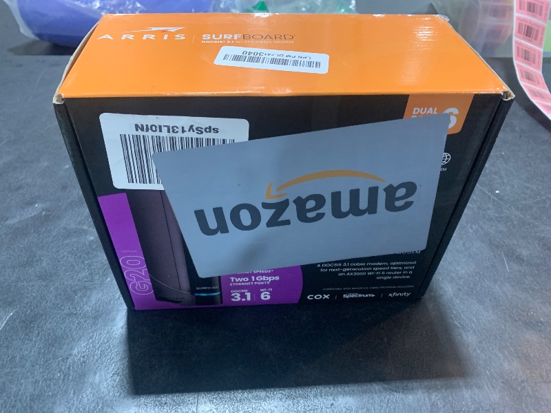 Photo 2 of ARRIS (G20) - Cable Modem Router Combo - Fast DOCSIS 3.1 Multi-Gigabit WiFi 6 (AX3000), Approved for Comcast Xfinity, Cox, Spectrum & More, 1.0 Gbps Max Speeds, Next-Generation Upload Optimized