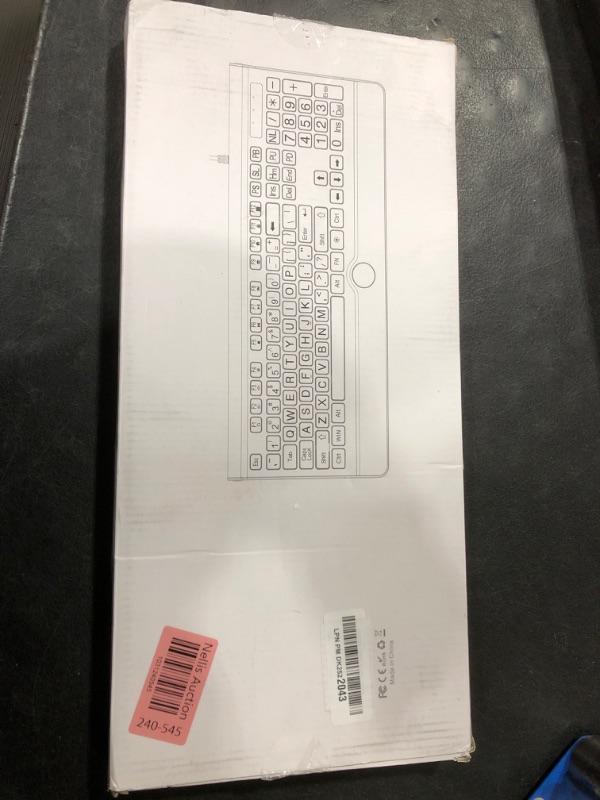 Photo 1 of Large Print Backlit Computer Keyboard, 7-Color Backlit Keyboard with Wrist Rest, USB Plug-and-Play, Oversize Letters Keys Easy to See and Type, Wired Light Up Keyboard for Laptop, PC, Gaming