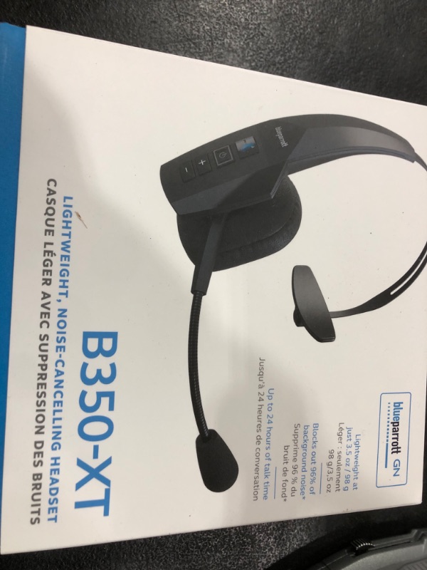 Photo 1 of BlueParrott B350-XT Noise Cancelling Trucker Bluetooth Headset – Updated Design with Industry Leading Sound & Improved Comfort, Extended Wireless Range - Ideal for Anyone On-The-Go, Black