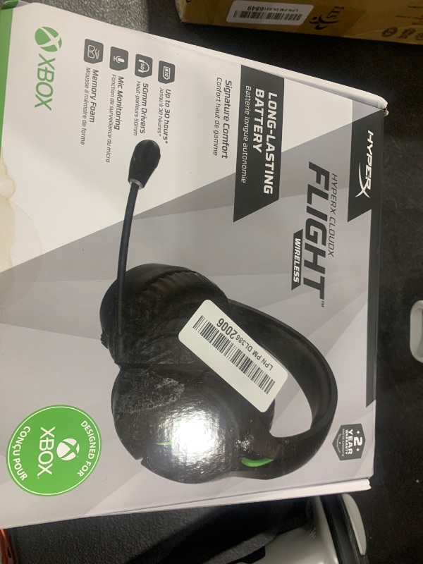 Photo 1 of HyperX CloudX Flight – Wireless Gaming Headset, Official Xbox Licensed, Compatible with Xbox One and Xbox Series X|S, Game and Chat Mixer, Memory Foam, Detachable Noise-Cancellation Microphone