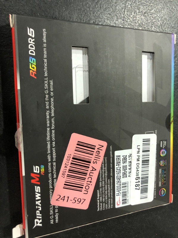 Photo 2 of G.SKILL Ripjaws M5 RGB Series (Intel XMP 3.0) DDR5 RAM 32GB (2x16GB) 6000MT/s CL36-48-48-96 1.25V Desktop Computer Memory UDIMM - Matte White (F5-6000J3648D16GX2-RM5RW)