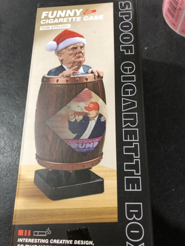 Photo 2 of SOMGEM Trump Merchandise Cigarette Dispenser, 2024 Donald Trump Santa Cigarette Holder Cases, Funny Trump Gifts Collectibles, Prank Toy & Novelty Gag Gift for Christmas Party Decorations