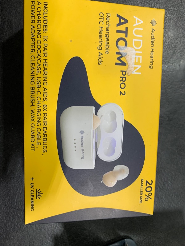 Photo 2 of Audien ATOM PRO 2 Wireless Rechargeable OTC Hearing Aid, Premium Comfort Design and Nearly Invisible