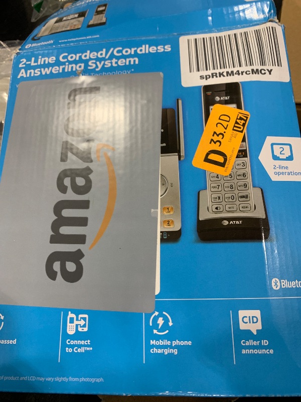 Photo 2 of AT&T TL86103 2-Line Corded/Cordless for Small Business with Answering Machine, 2-Mailboxes, Connect-to-Cell, Caller ID Announcer, Intercom, Line-power, Long Range & Expandable to 12 Handsets not including phones